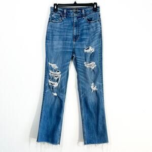 Abercrombie & Fitch Jeans Womens 28 Zoe Ankle Straight Distressed Ripped Stretch